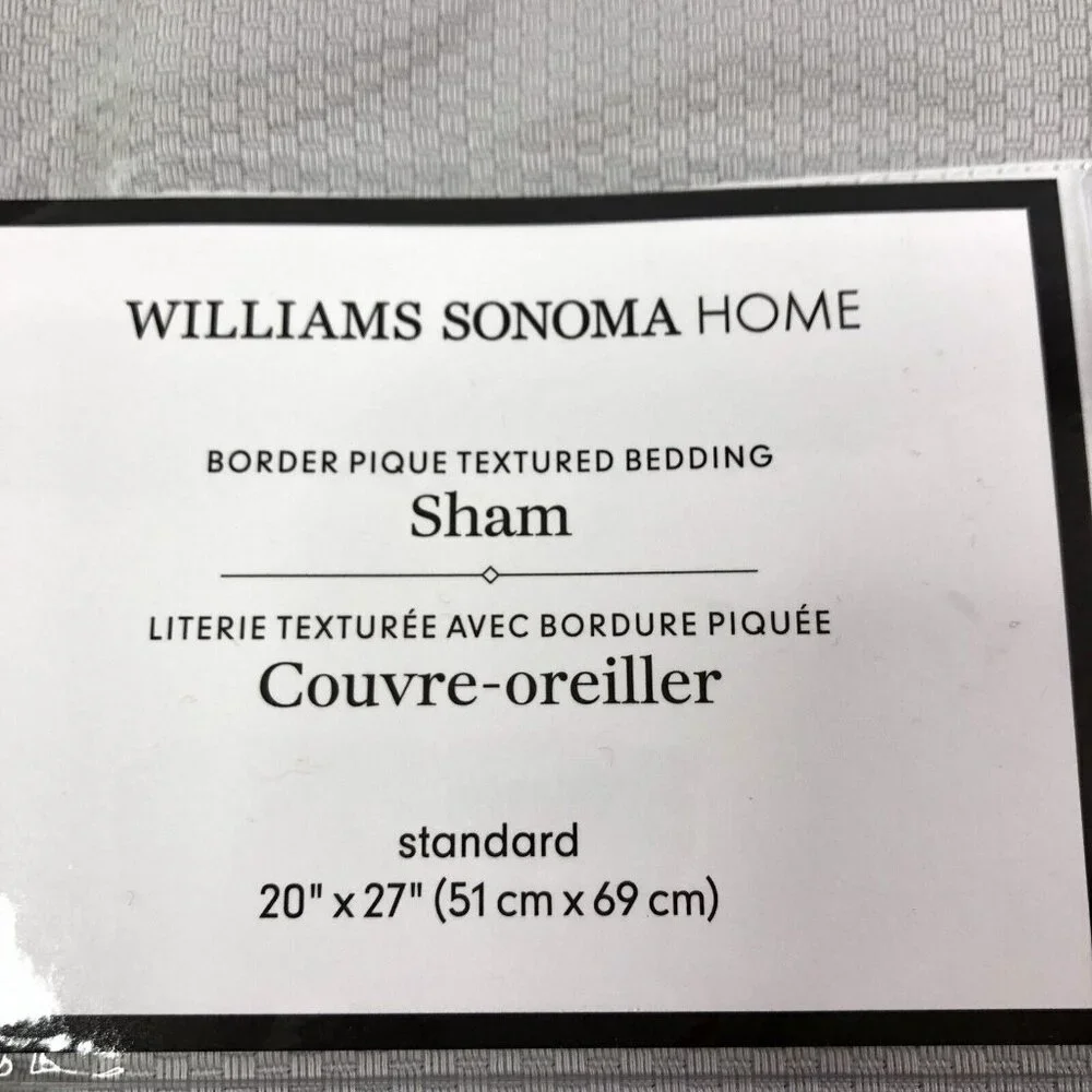 Williams Sonoma Home Border Pique Textured Standard Sham 20