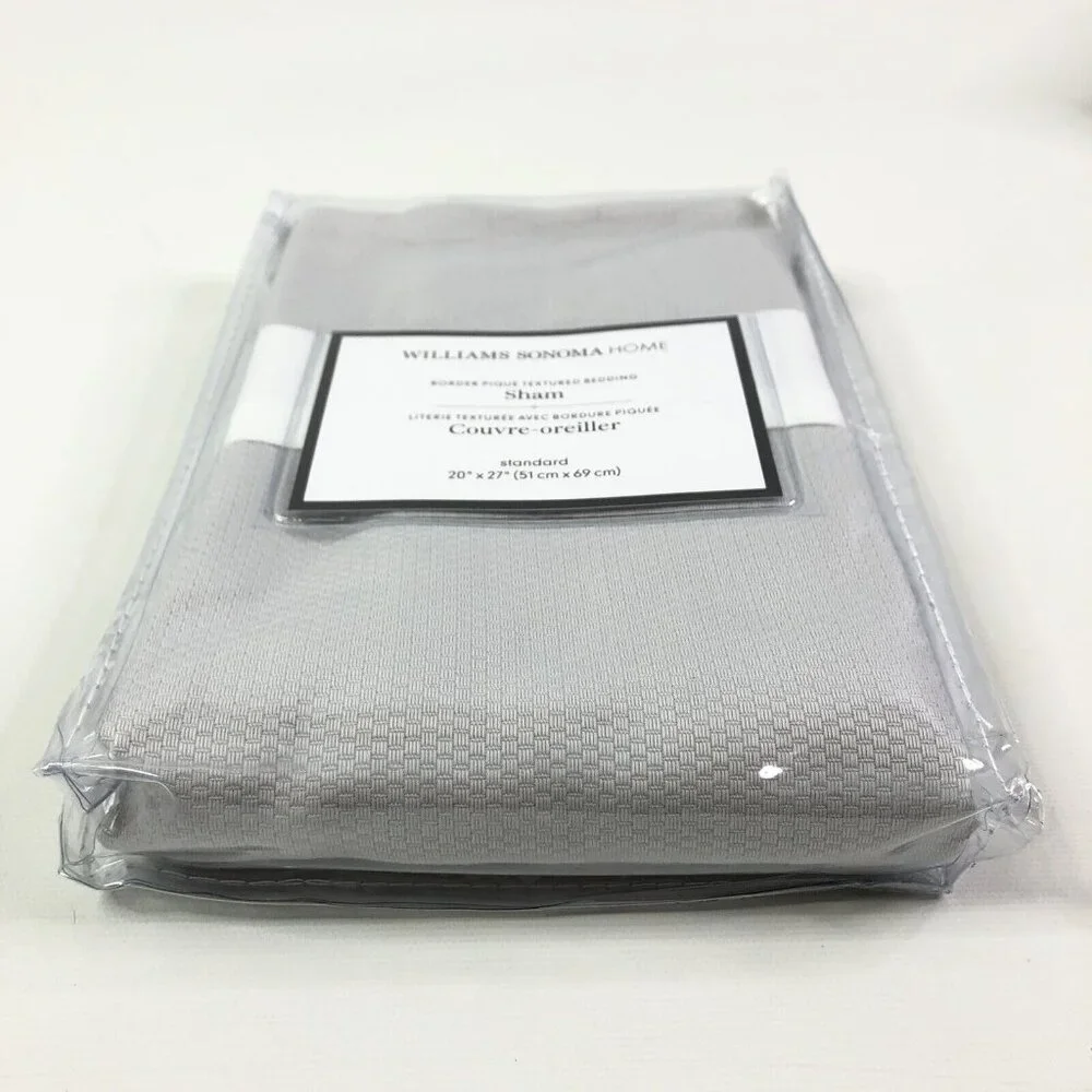 Williams Sonoma Home Border Pique Textured Standard Sham 20