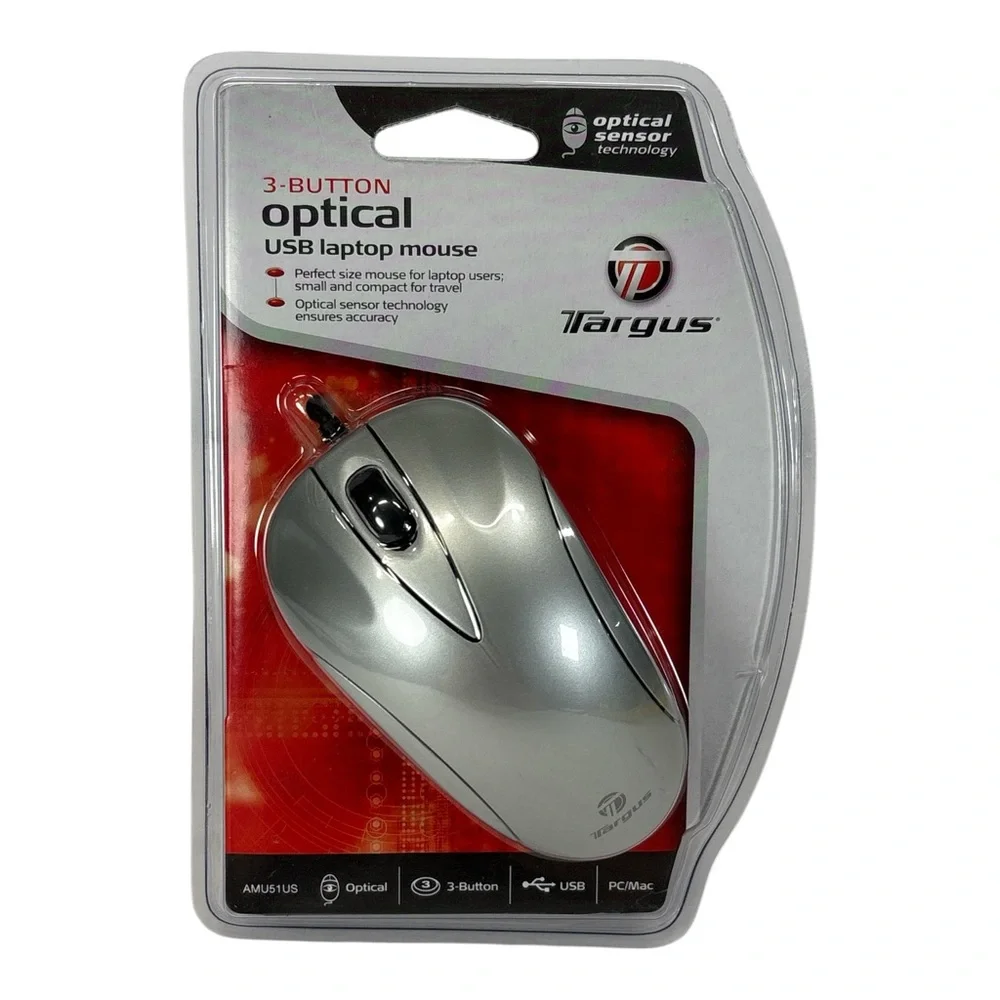 Targus 3-Button Optical USB Laptop Notebook Mouse NIP SEALED PC/Mac