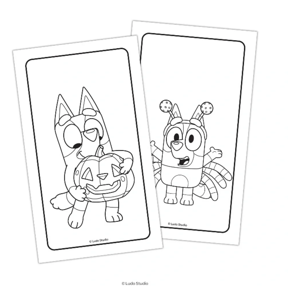 🔵 Bluey Halloween 8-Pack Mini Coloring Sets - Crayons Included, Paperback  NEW