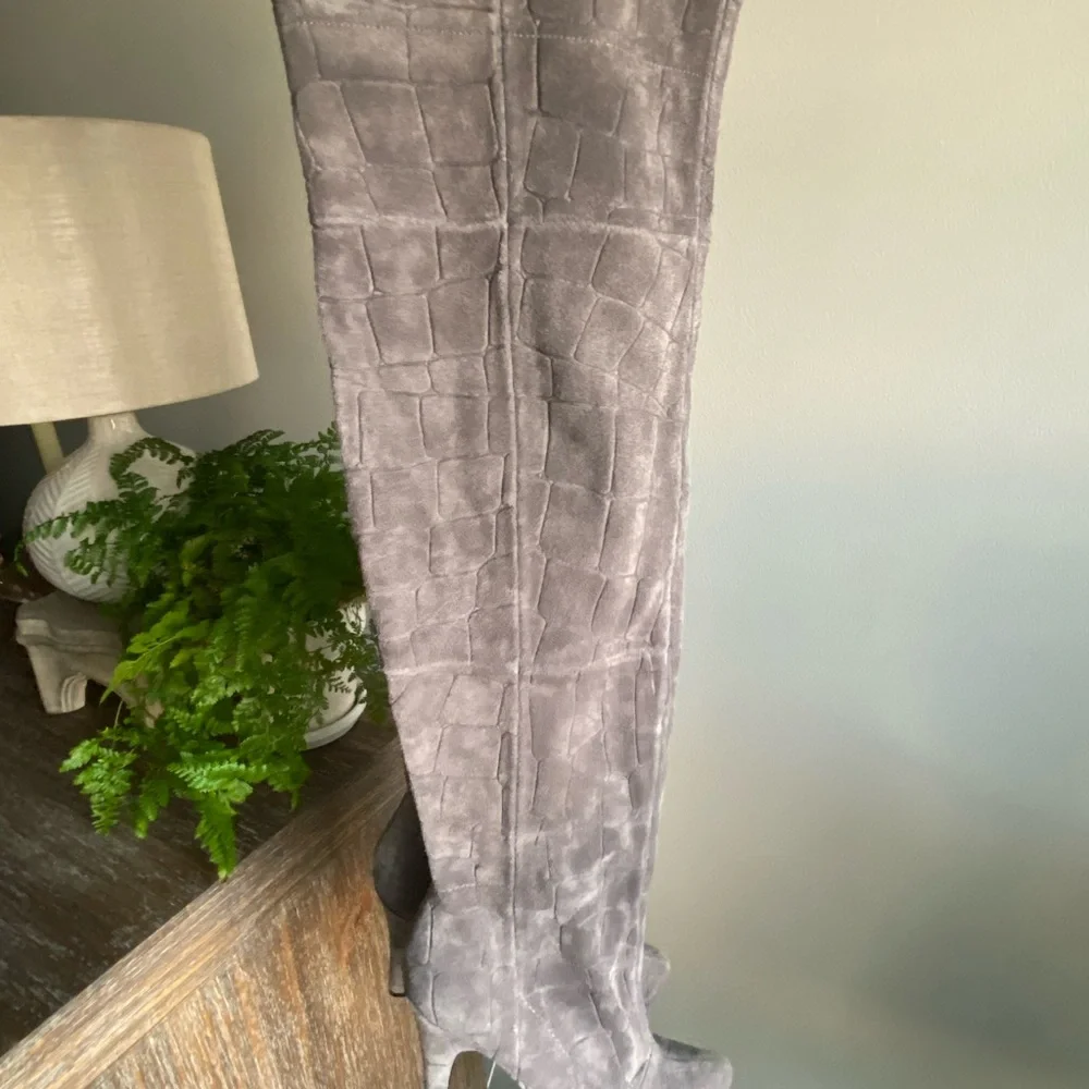 Report Signature Fairfax 3 Gray‎ Suede OTK Over the Knee Thigh High Boots | 7.5