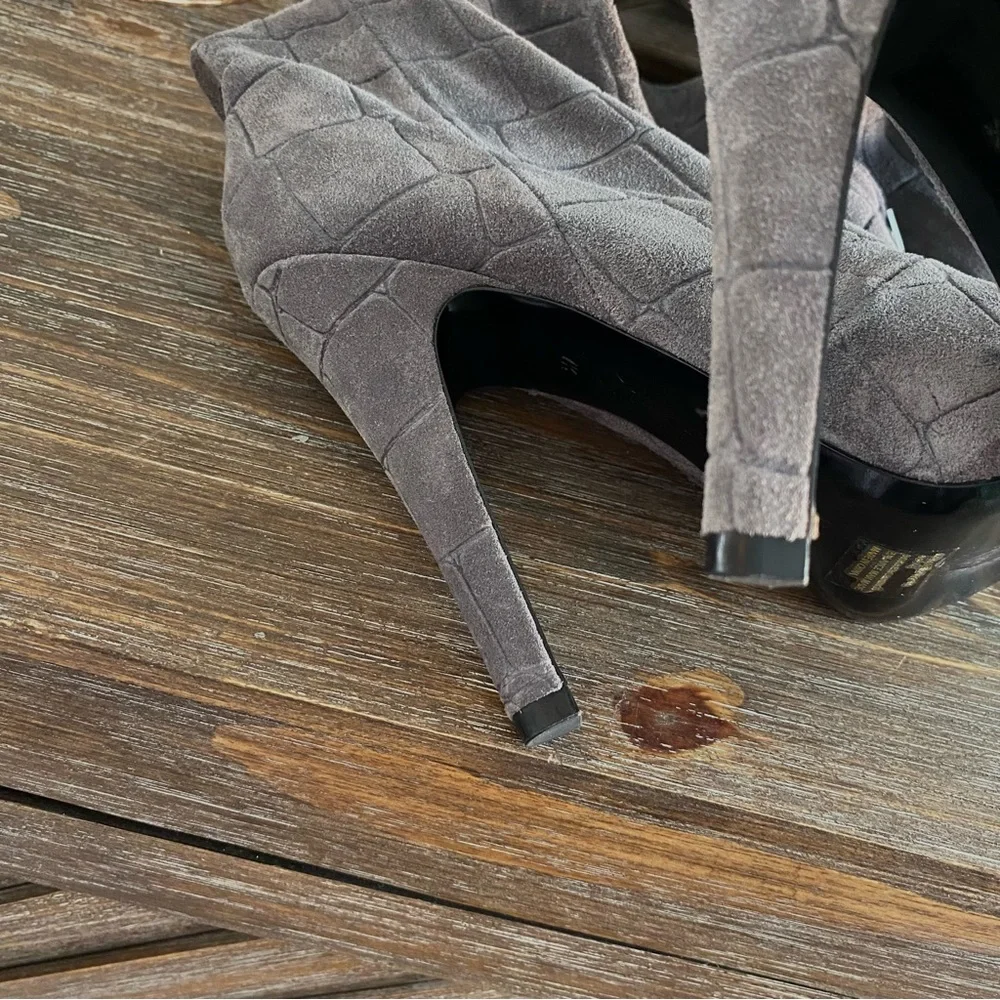Report Signature Fairfax 3 Gray‎ Suede OTK Over the Knee Thigh High Boots | 7.5