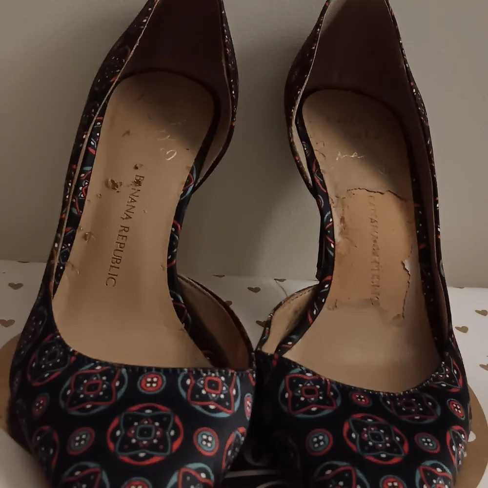 Banana Republic Andilla D'Orsay Blue multicolor Pumps Heels Women's Size 7.5 M