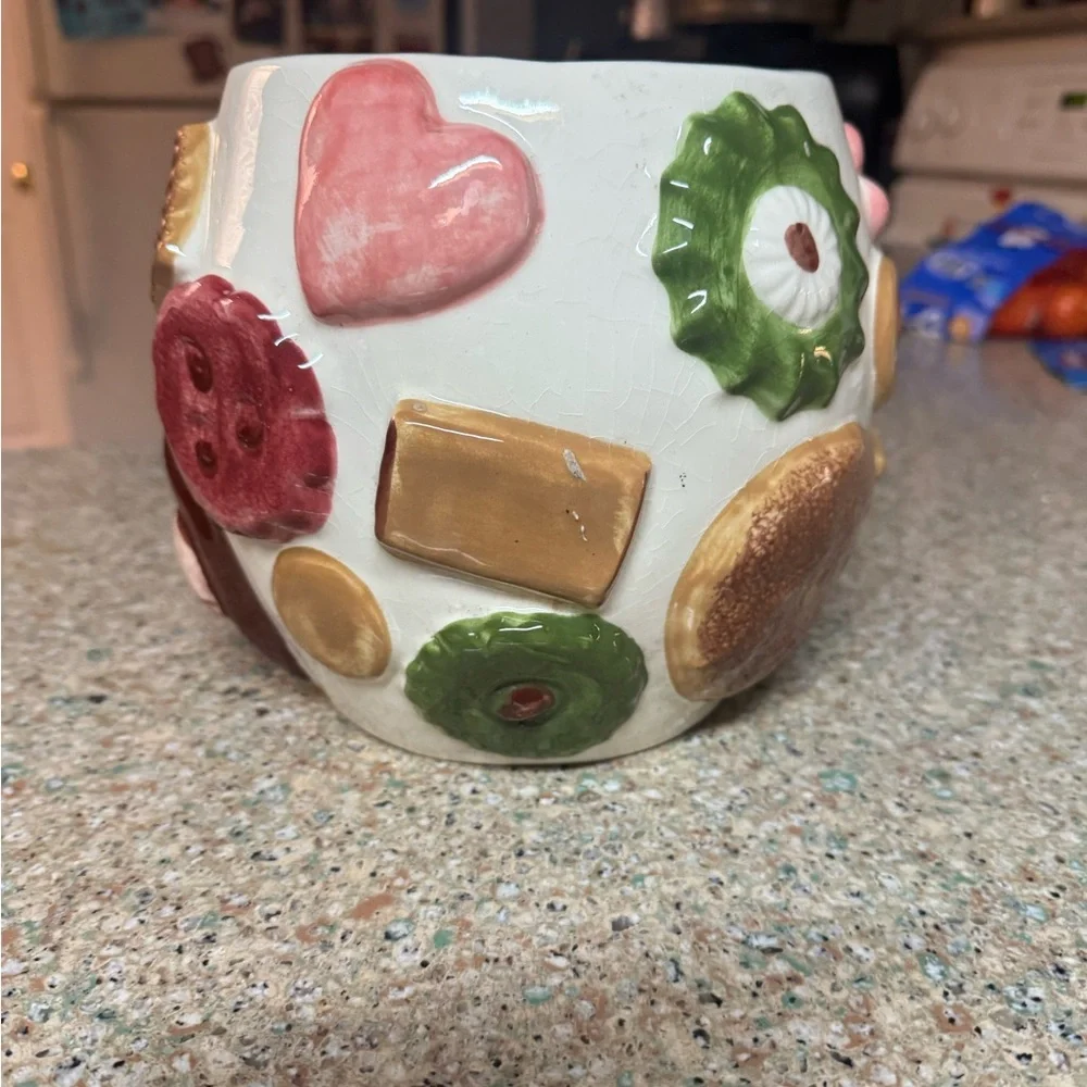 Vintage Cookie-Themed Ceramic Planter