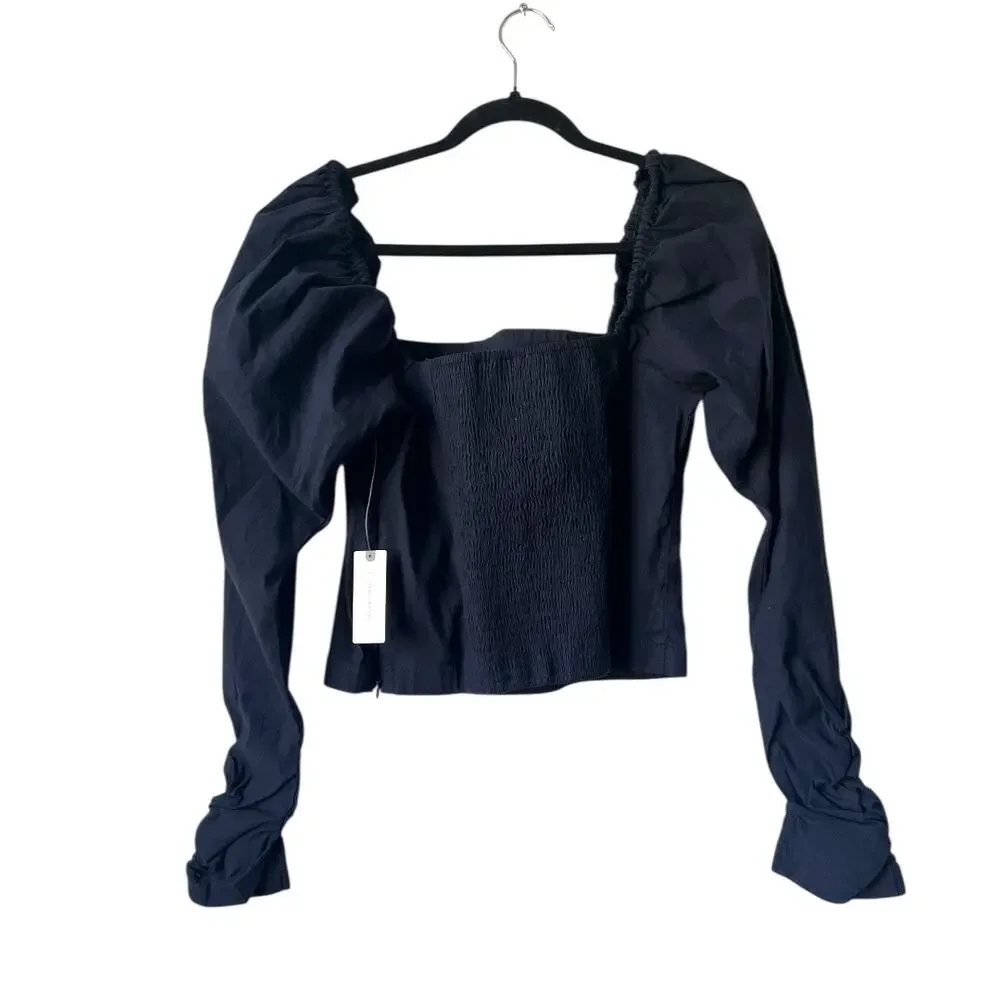 Maeve Anthropologie Wynne Square Neck Puff Sleeve Top Size Large
