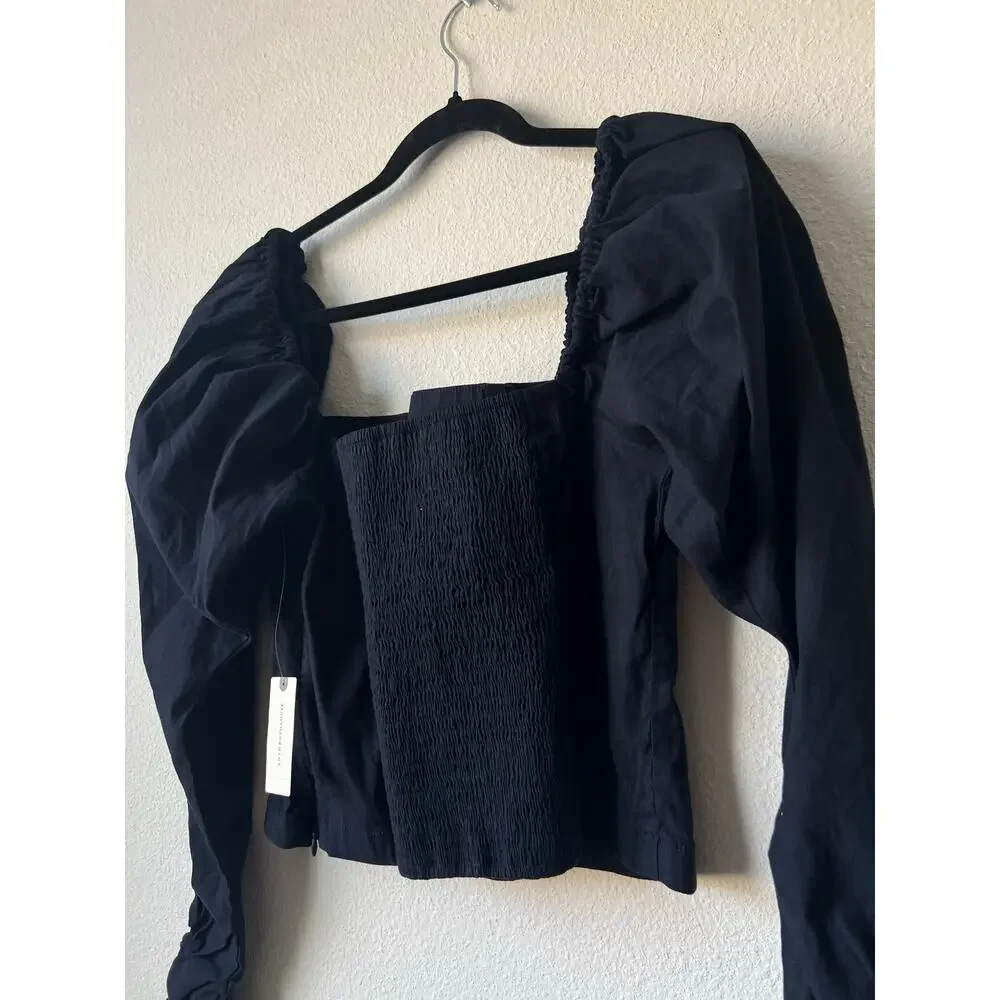 Maeve Anthropologie Wynne Square Neck Puff Sleeve Top Size Large