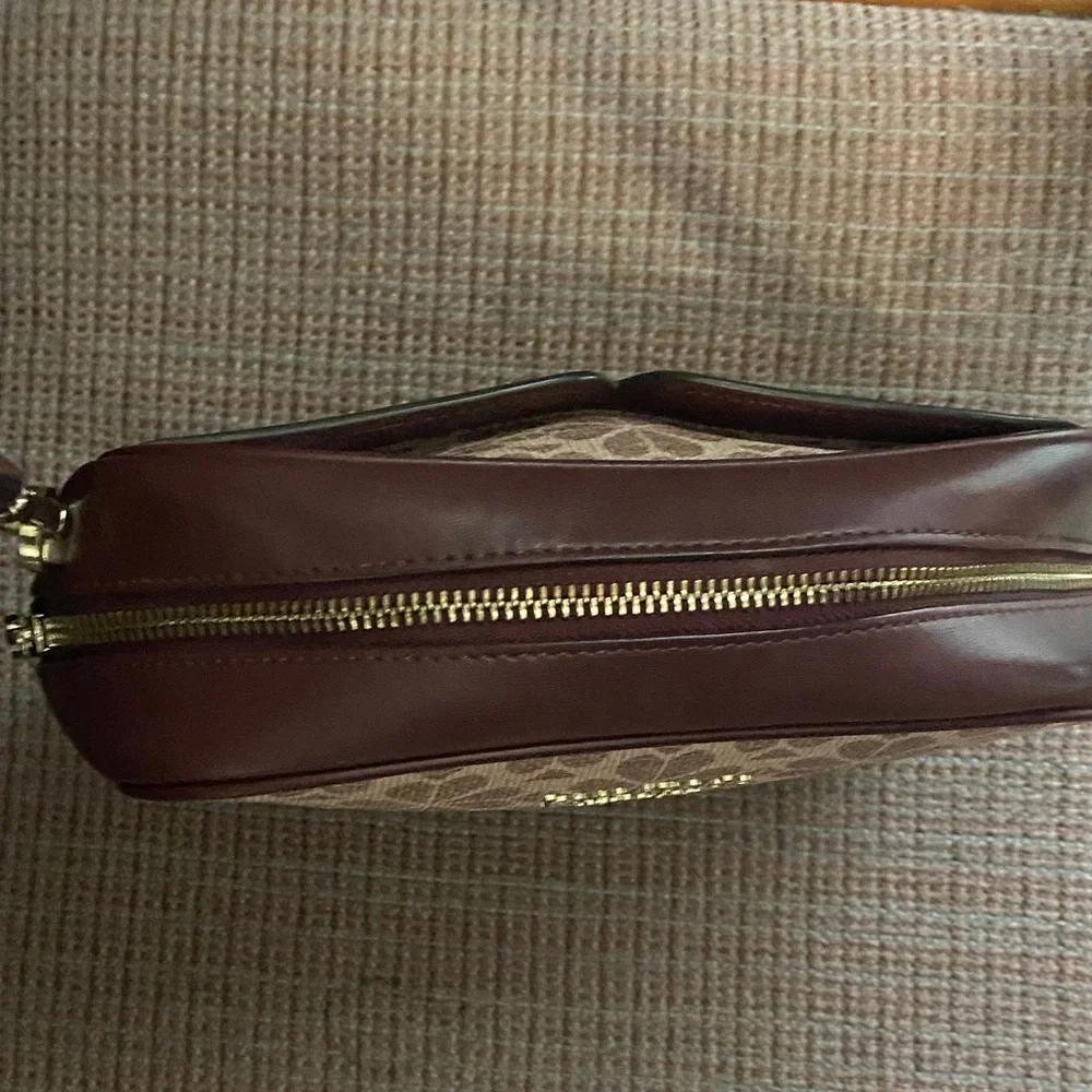 Kate Spade Burgundy and Tan Crossbody Bag
