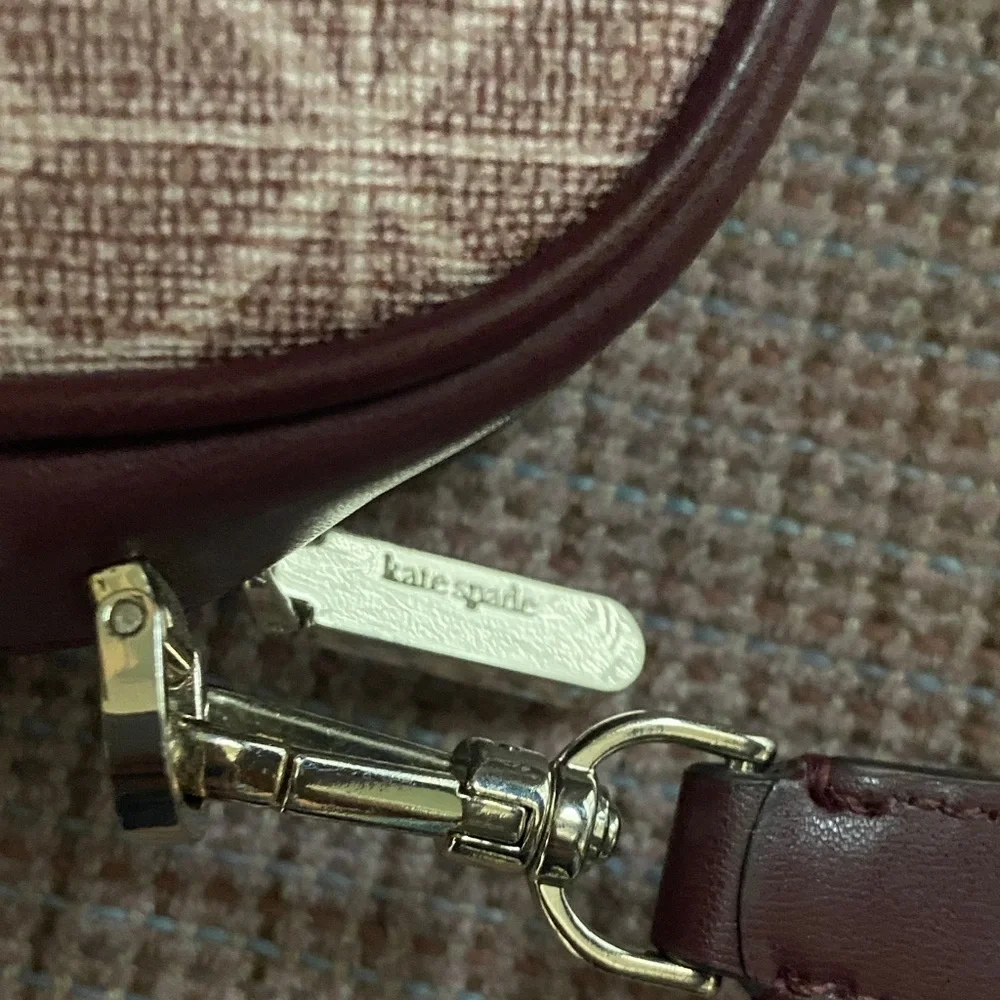 Kate Spade Burgundy and Tan Crossbody Bag