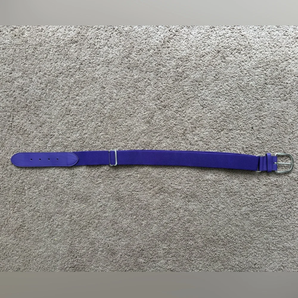 Purple Baseball/Softball Belt with Silver Buckle.