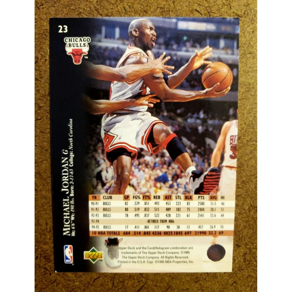 VTG. 1995-96 Upper Deck MICHAEL JORDAN NBA Basketball Card #23 CHICAGO BULLS HOF