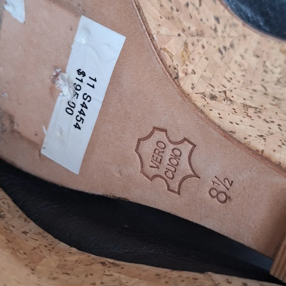 Charles By Charles David Black and Tan Wedge Shoes 8.5