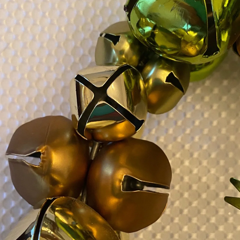 St. Nicholas Square Gold and Green Holiday Wreath