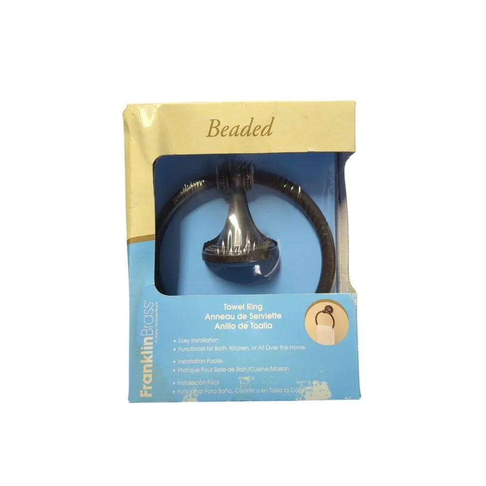 NEW IN BOX Franklin Brass Beaded Bronze Towel Ring For Bathroom & Kitchen