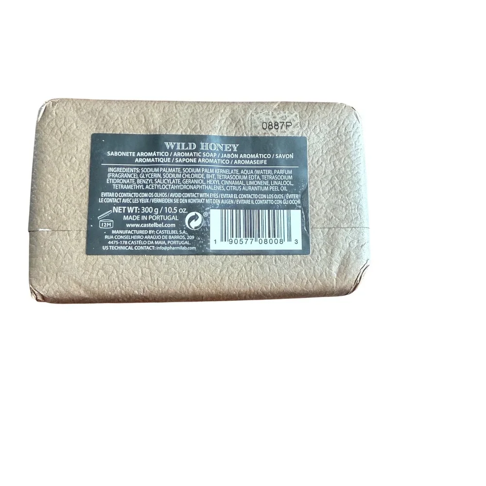 Castelbel Wild Honey Soap Bar Mens 10.5oz Brown New Triple-Milled Portugal