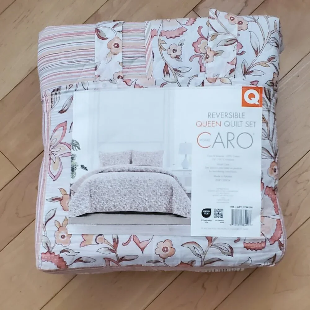 Caro Queen 3Pc Quilt Set New