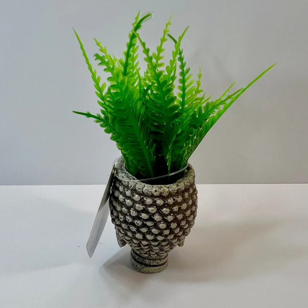 Top Fin Zen Head Ornament S Buddha Aquarium Decoration Artificial Fern 5300953