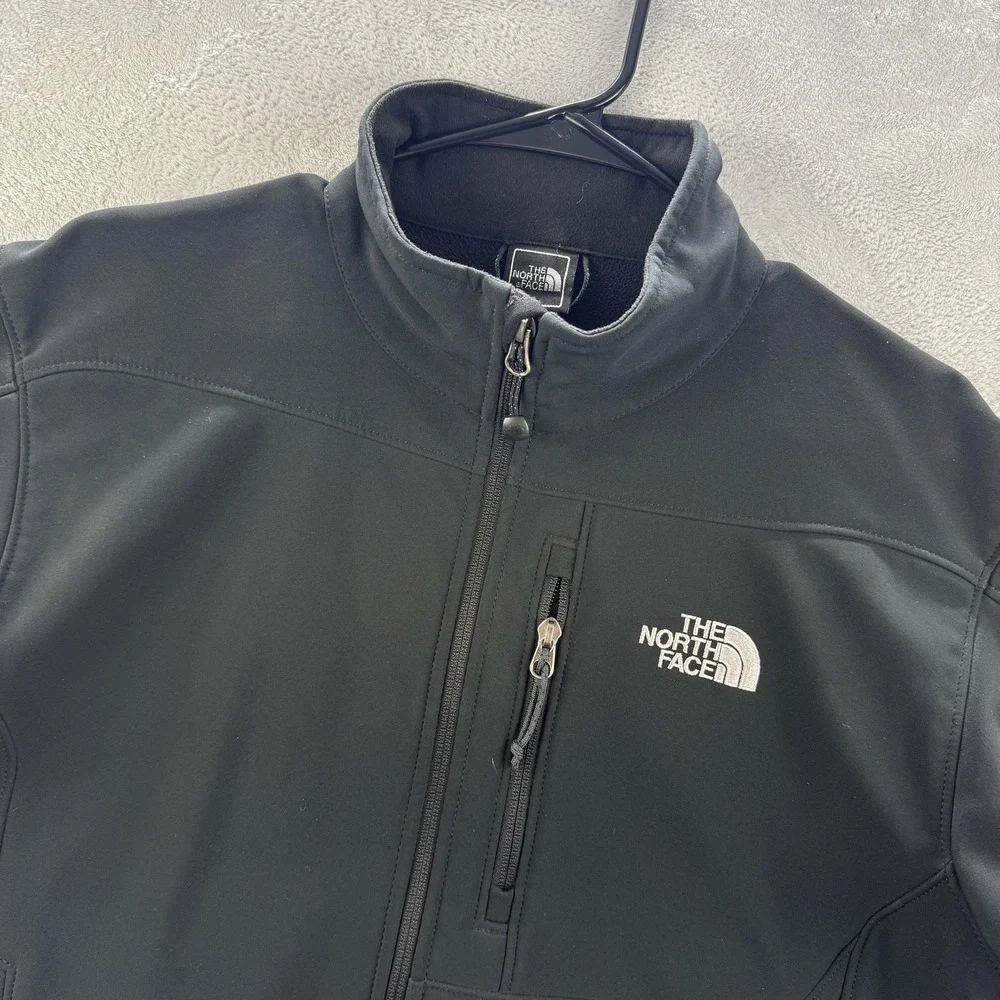 North Face Apex Jacket Mens Medium Black Softshell Full Zip Outdoors Windbreaker