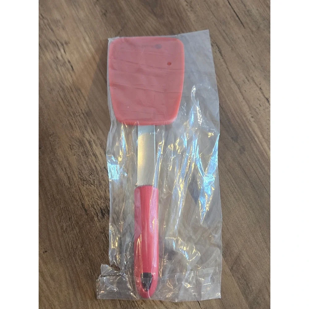 StarPack Red Silicone Spatula Turner Stainless Steel Handle Heat Resistant 12in