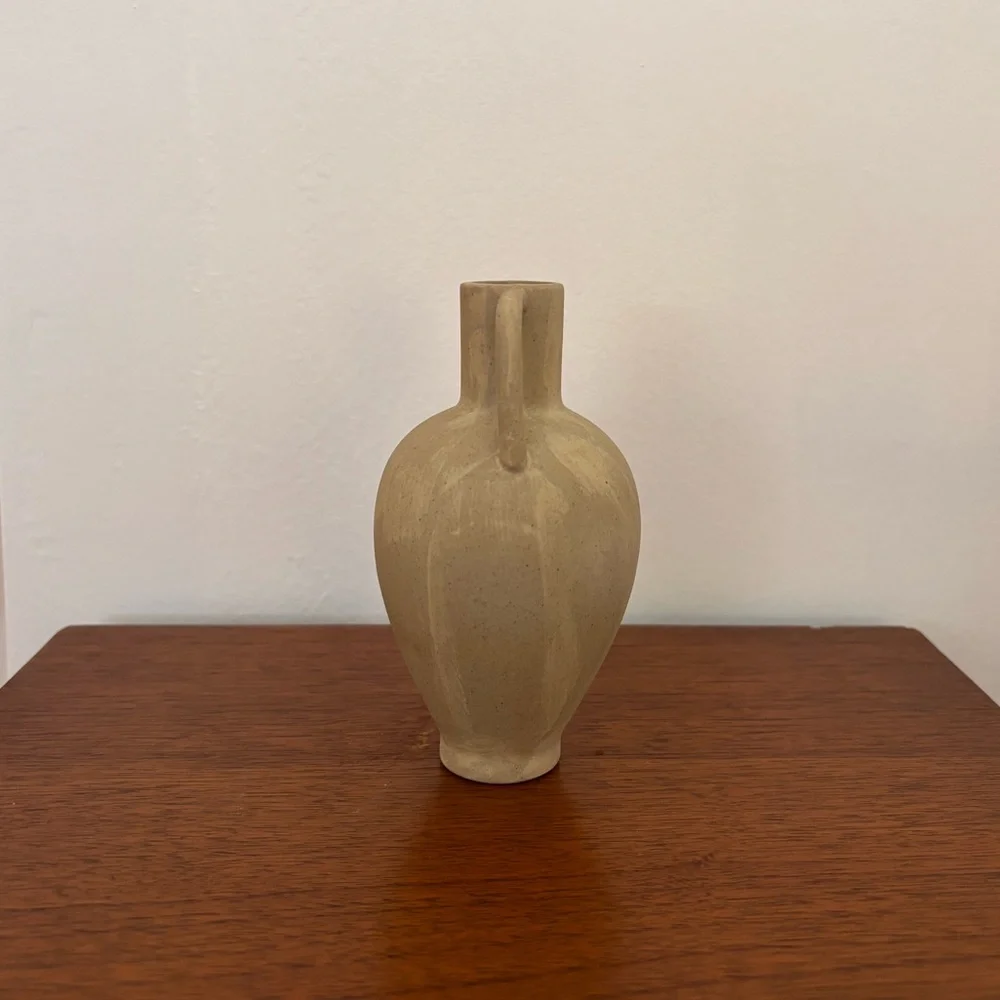 Small Ancient Style Ceramic Bud Vase Tan