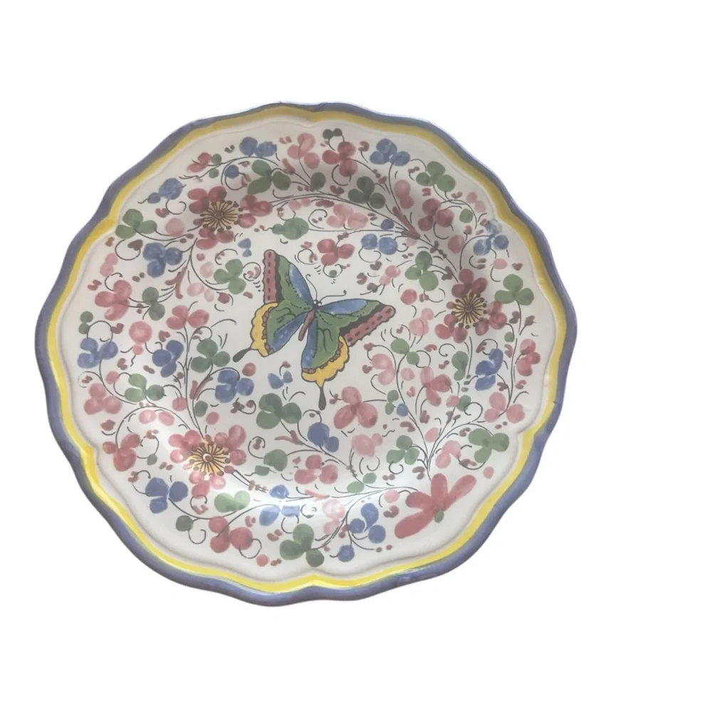 Sur La Table Butterfly Salad Plates Four Hand Painted