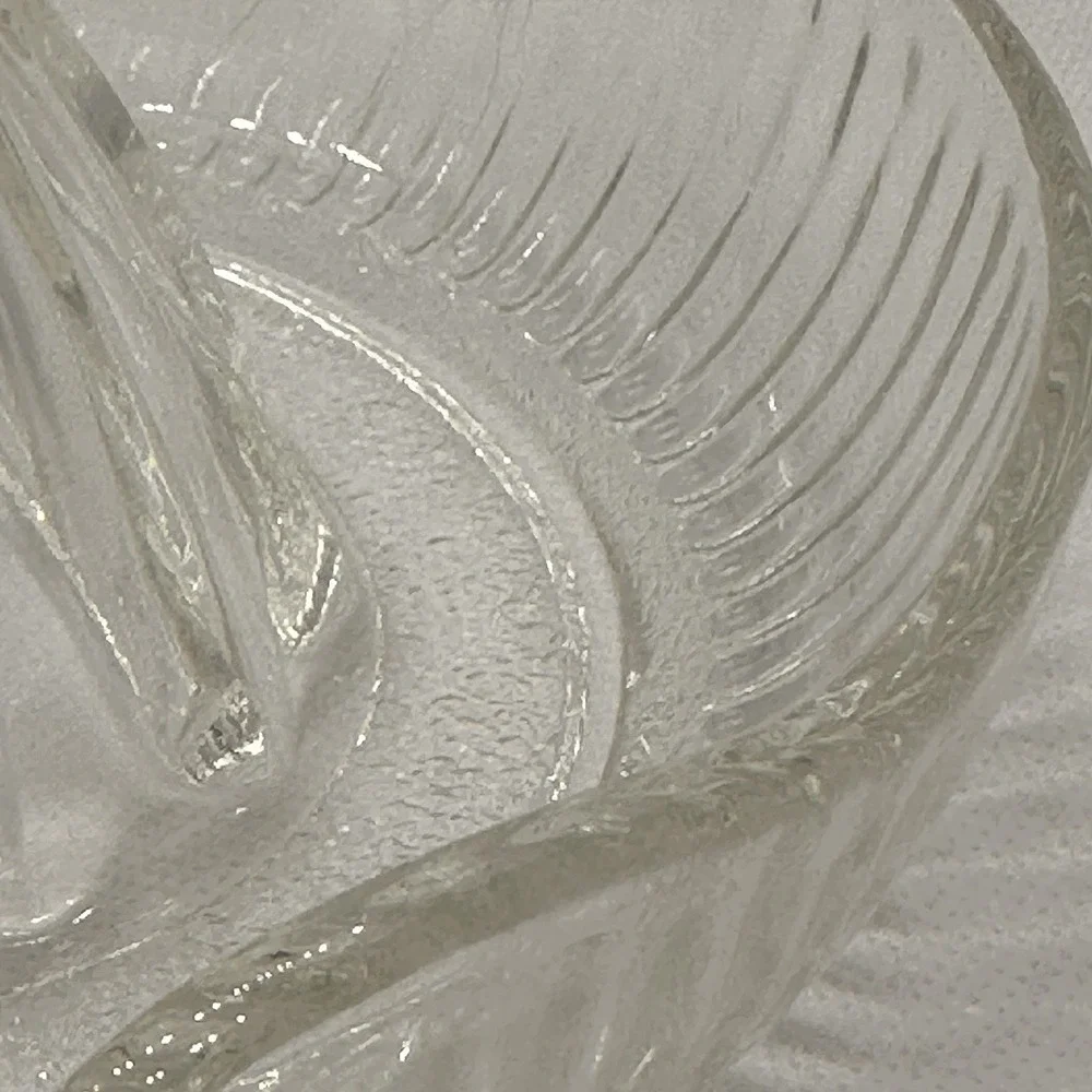 Vintage Ribbed Glass Juicer w/ Textured Base,‎ Thumb Tab Handle, & Pour Spout