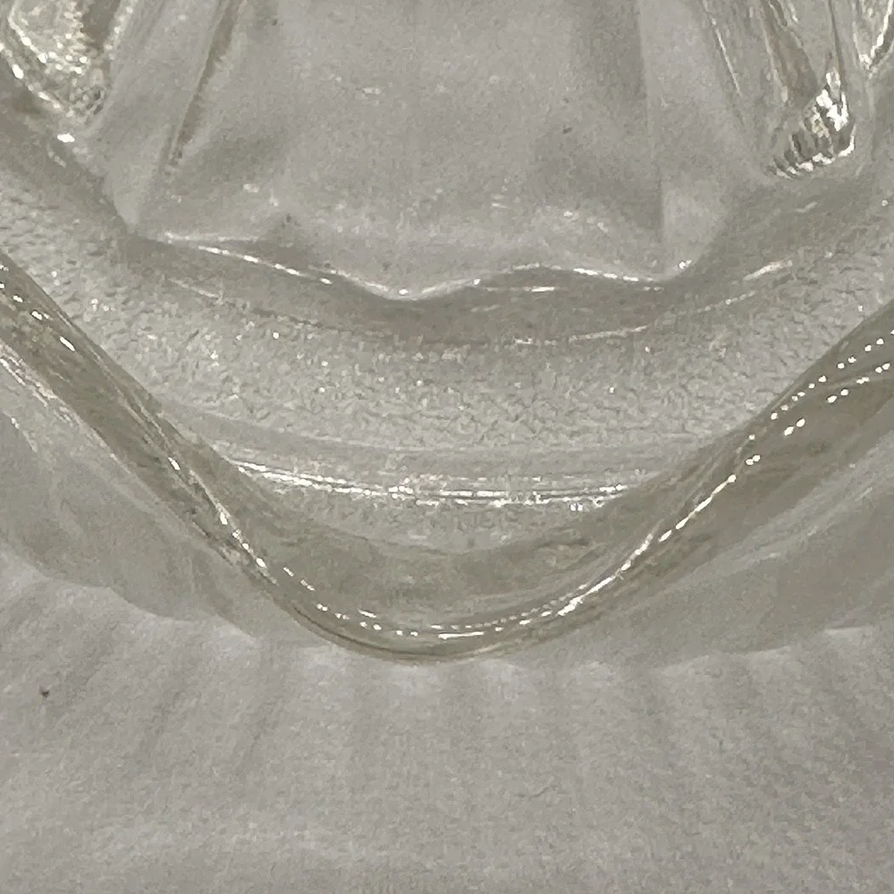 Vintage Ribbed Glass Juicer w/ Textured Base,‎ Thumb Tab Handle, & Pour Spout