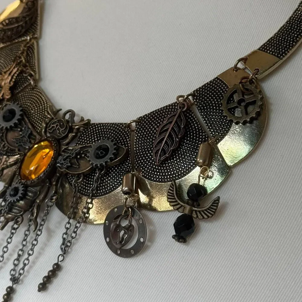 Handmade Steampunk Statement Necklace