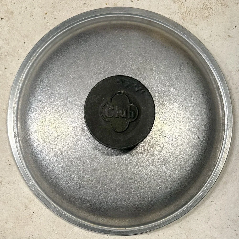 VTG 70s 1970s Club MCM Round Aluminum Silver Replacement Lid 7
