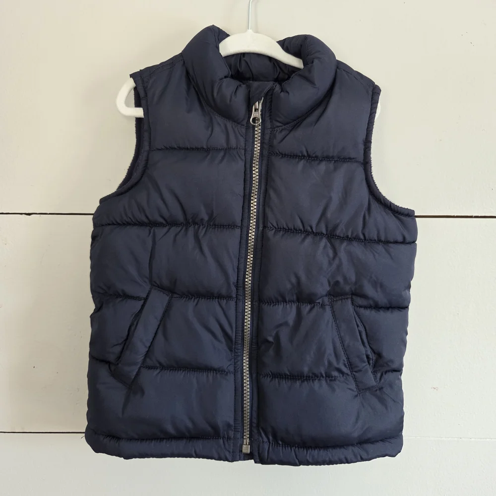Old Navy Dark Blue Puffer Inside Fleece Vest Size 4T