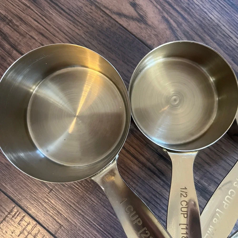 Stainless-Steel Gold-Plated Measuring Cups Set of 4