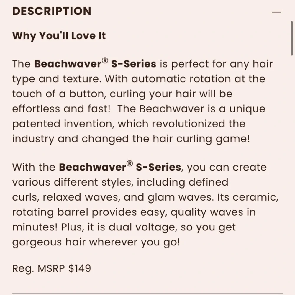 The Beachwaver Co. creates smooth