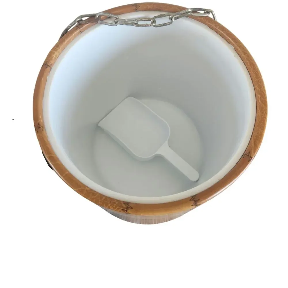 Vintage IRVINWARE Retro patchwork ice bucket with scoop USA