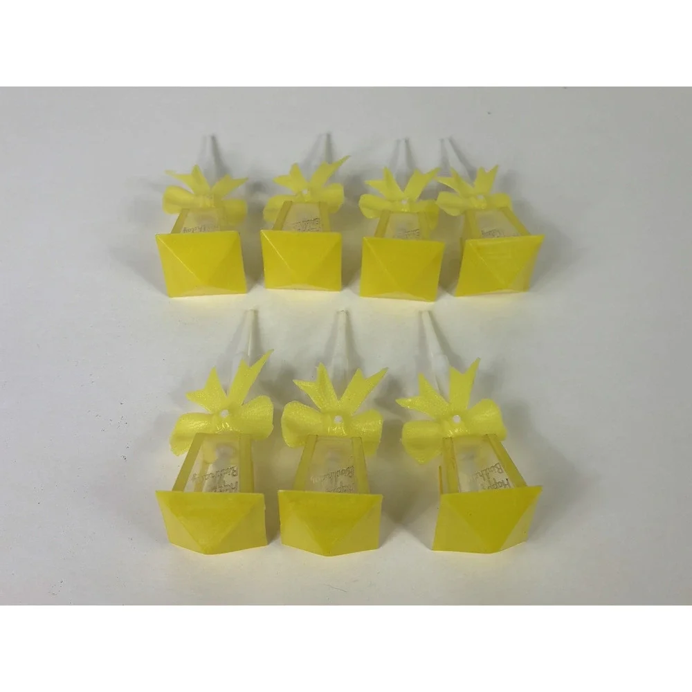 Vintage WILTON Happy Birthday Street Lamp Cake Toppers Decoration Yellow Qty 7