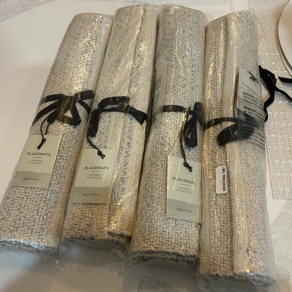 West elm Woven Metallic Placemats set of 14