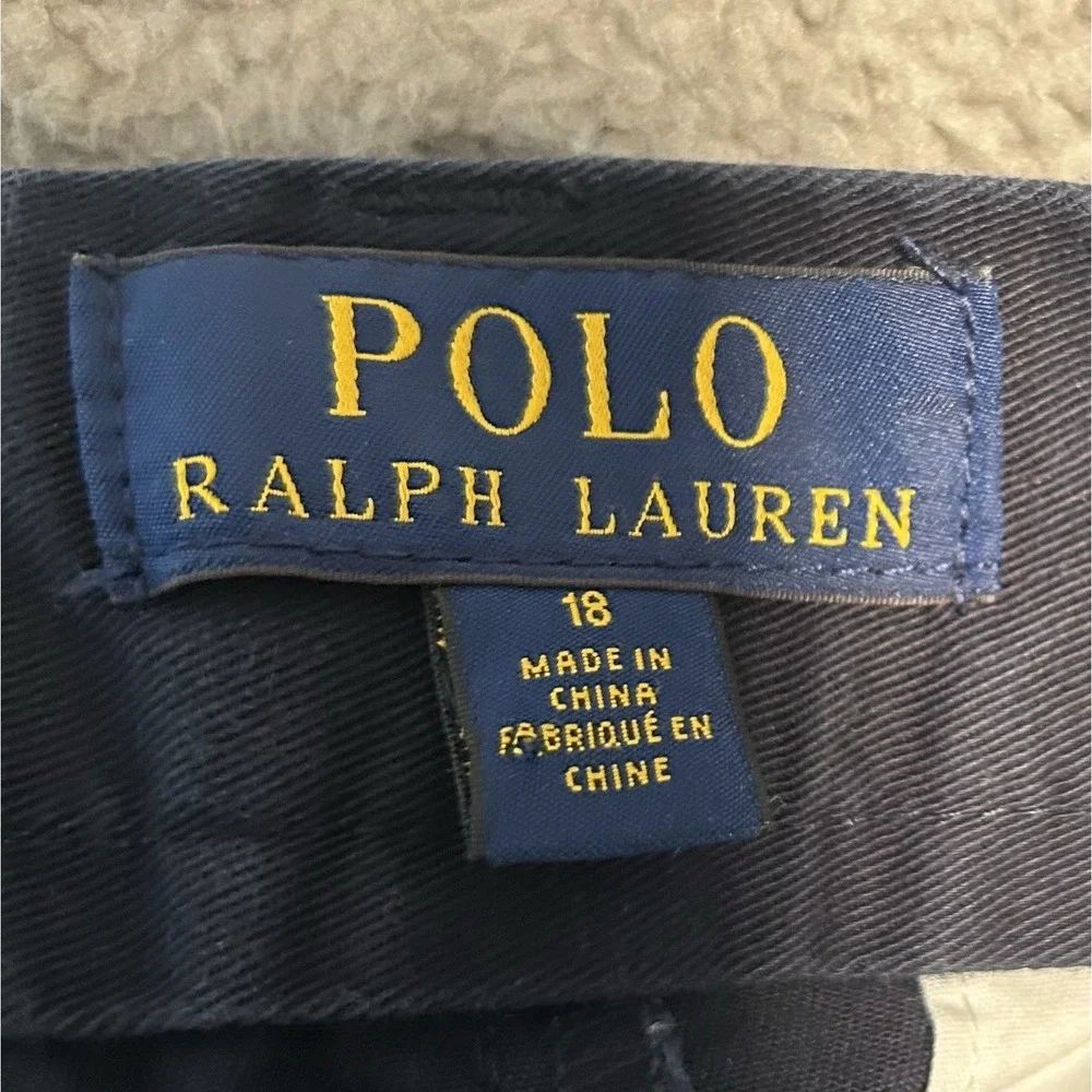 POLO Ralph Lauren Navy Bermuda Shorts‎ Boy's 18 Flat Front Chinos