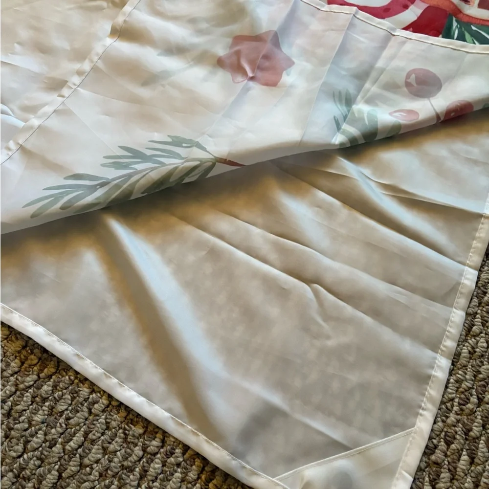 Festive Holiday Shower Curtain with Red and White Design