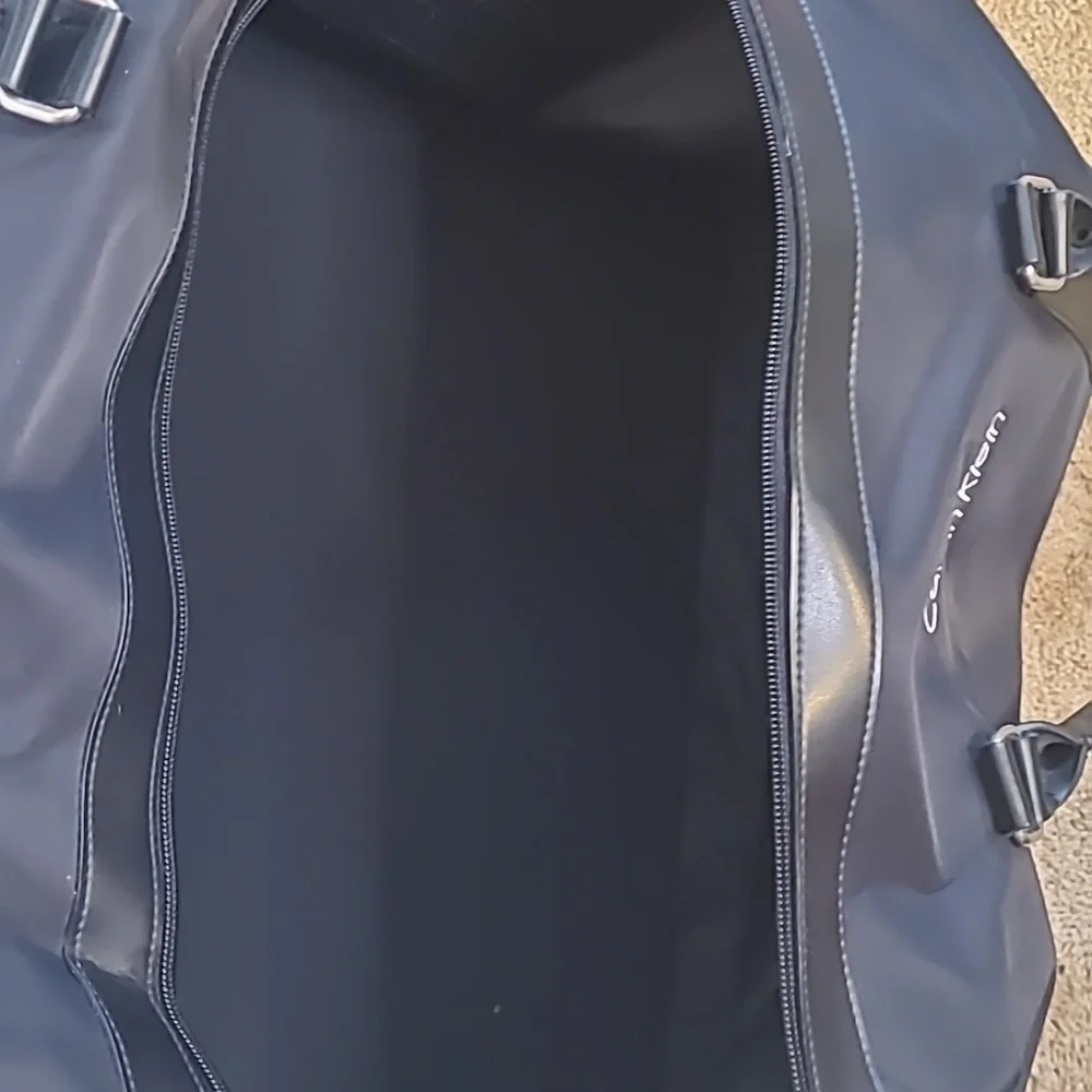 Calvin Klein designer oversized classic black tote travel duffle bag