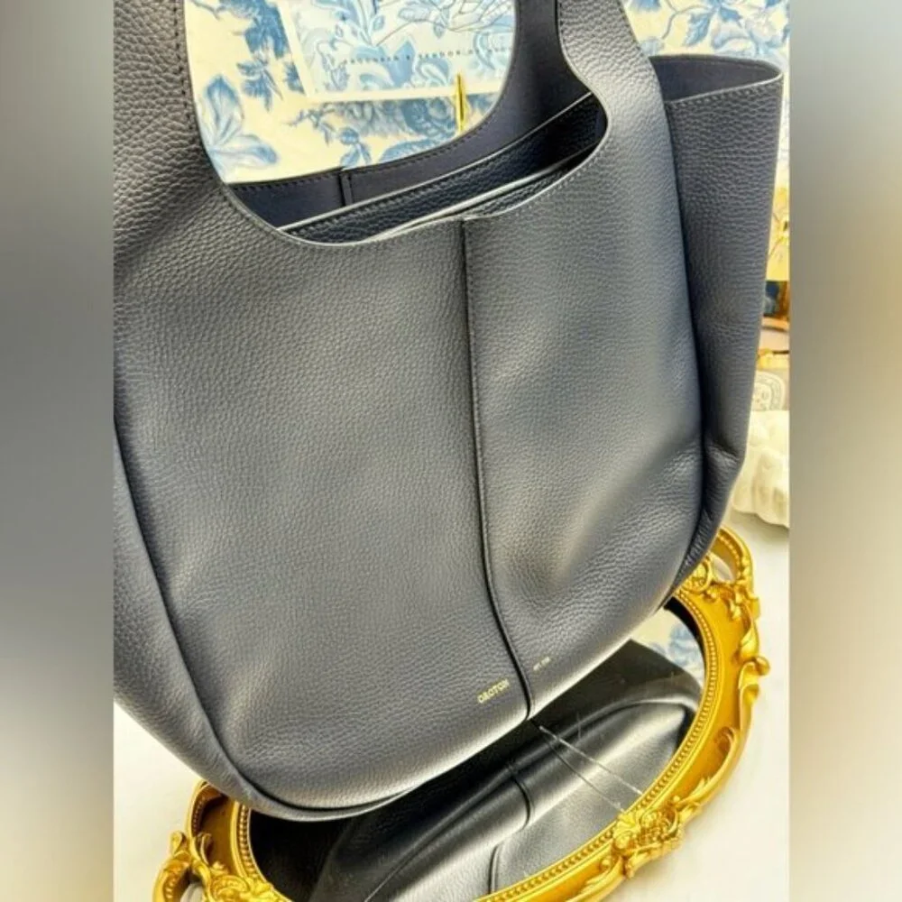 🆕 OROTON 🧿 NWOT Emilia Tote Bag, Navy Blue Leather