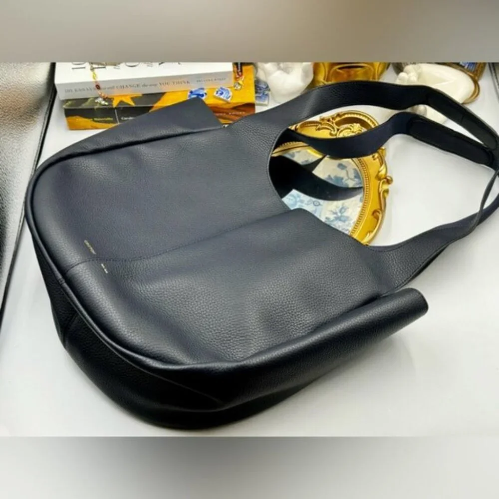 🆕 OROTON 🧿 NWOT Emilia Tote Bag, Navy Blue Leather