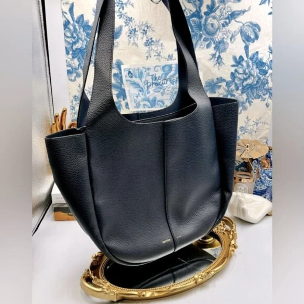 🆕 OROTON 🧿 NWOT Emilia Tote Bag, Navy Blue Leather