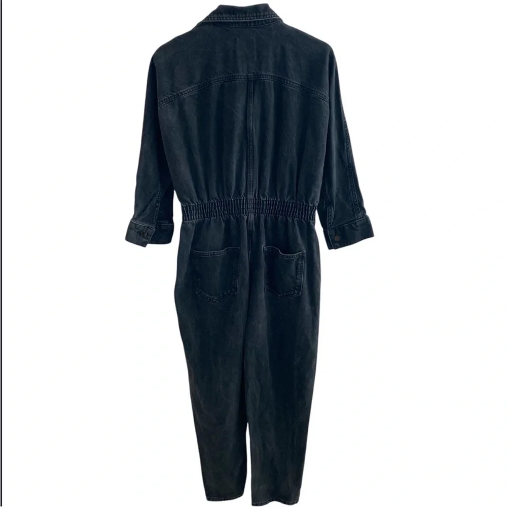 Zara never worn off black/gray jean denim jumpsuit
