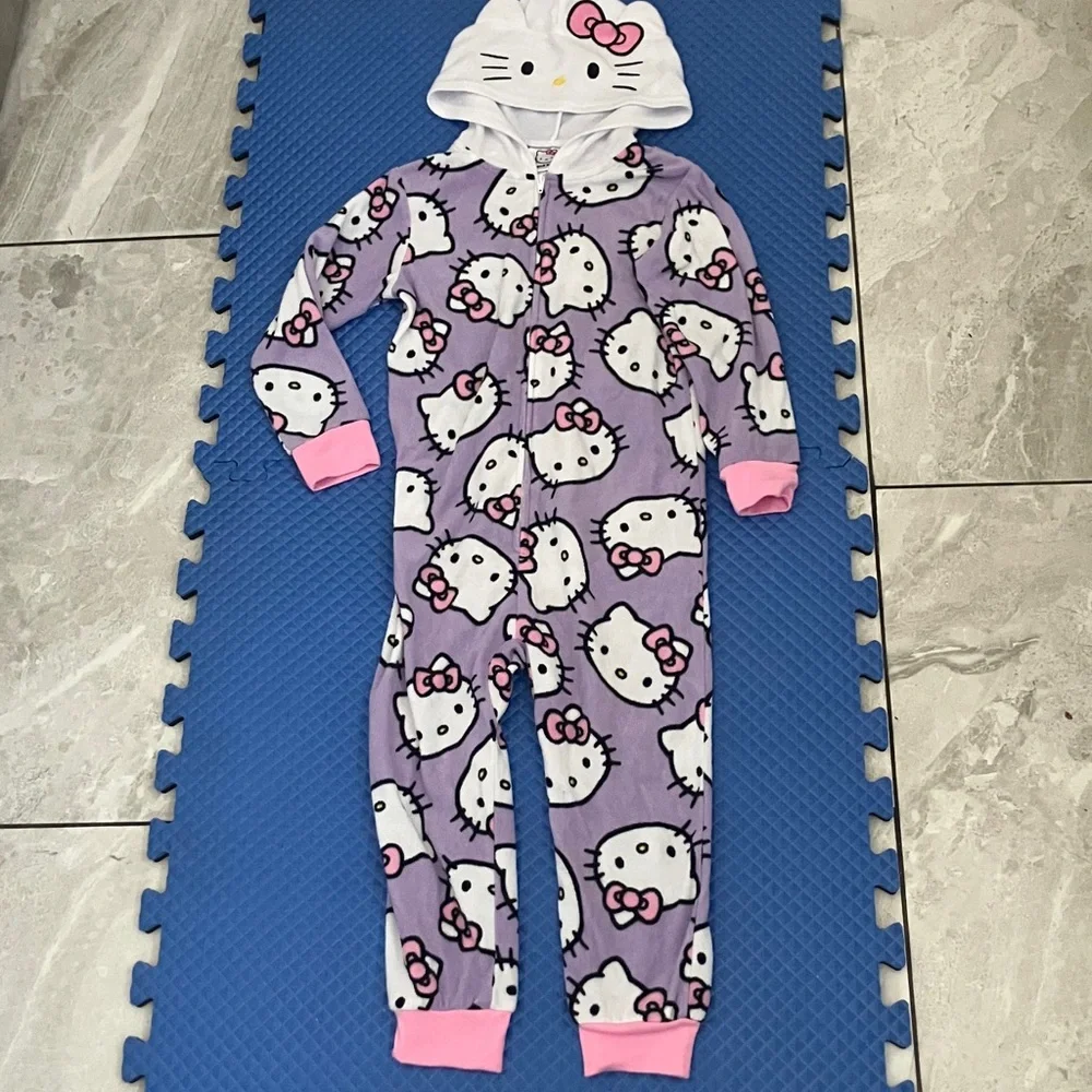Hello Kitty Hooded One Piece Pajama Sleeper | XS 4-5