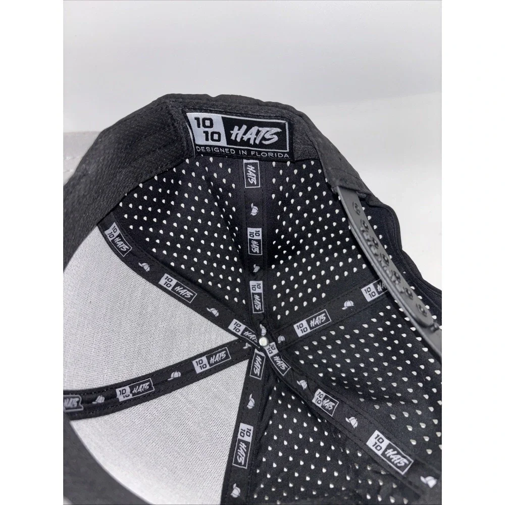 10 10 Hats 6 panel gray black waterproof adjustable dry fit Micro Mesh New Hat