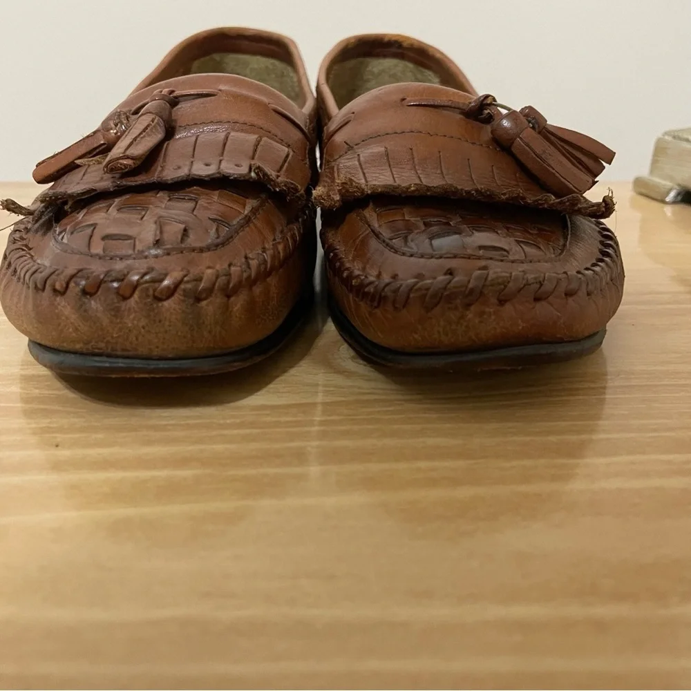 Giorgio Brutini brown leather tassel loafers size 8D