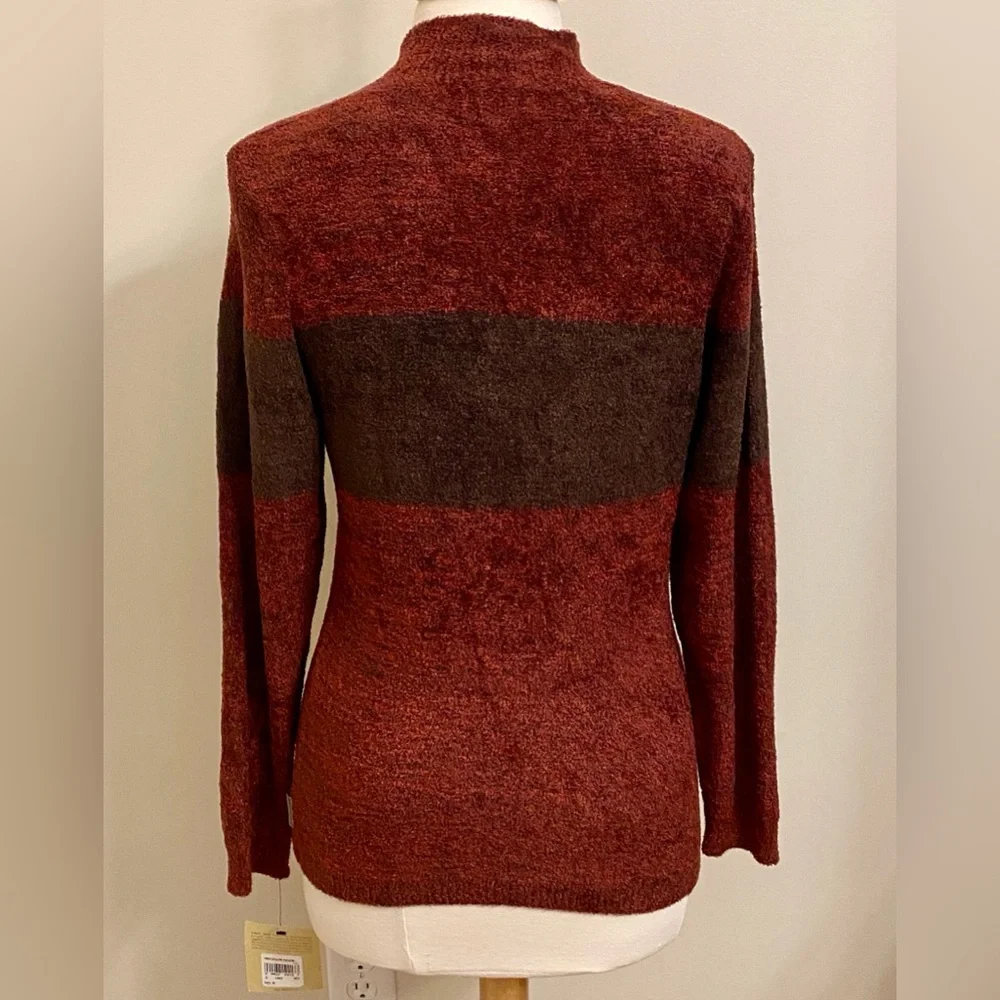 Woolrich Women’s StillCreek Red Brown Mock Neck Long Sleeve Casual Sweater SZ M