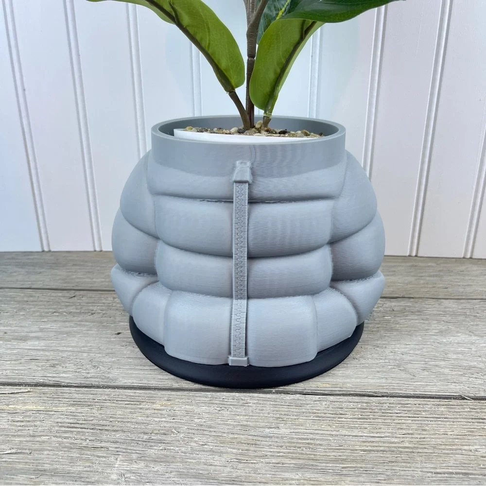 Quirky Puffy Jacket Planter Pot, Inflated Jacket Flower Pot, Indoor planter