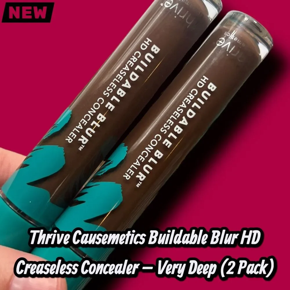 New Thrive Causemetics Buildable BlurHD Creaseless Concealer – Very Deep (2 Pa
