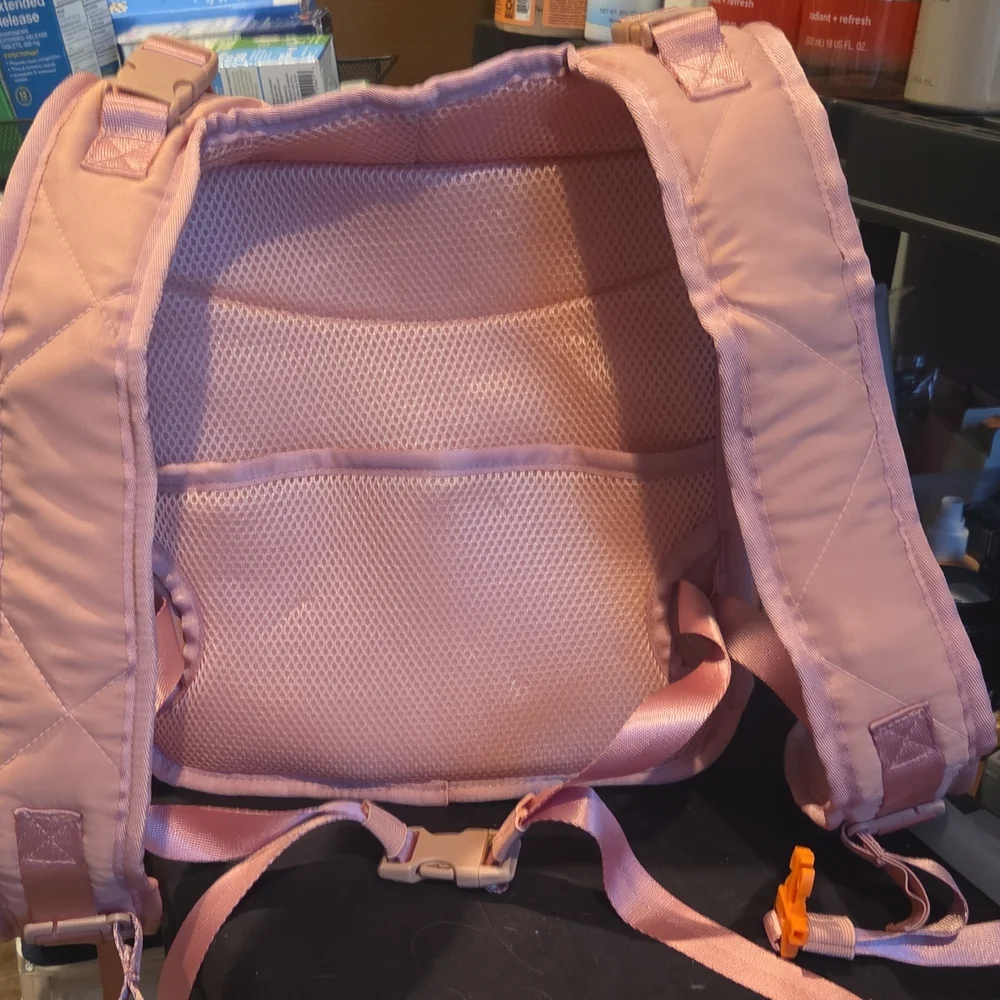 Pink Quilted Backpack