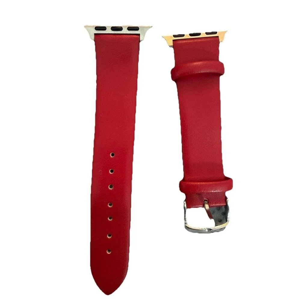 Unisex's Genuine Leather Smartwatch Watch Band Red Size 38-40 MM New