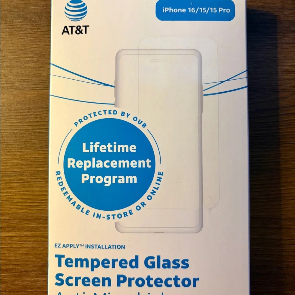 BRAND NEW Tempered Glass Screen Protector for iPhone 16/15/15 Pro - White